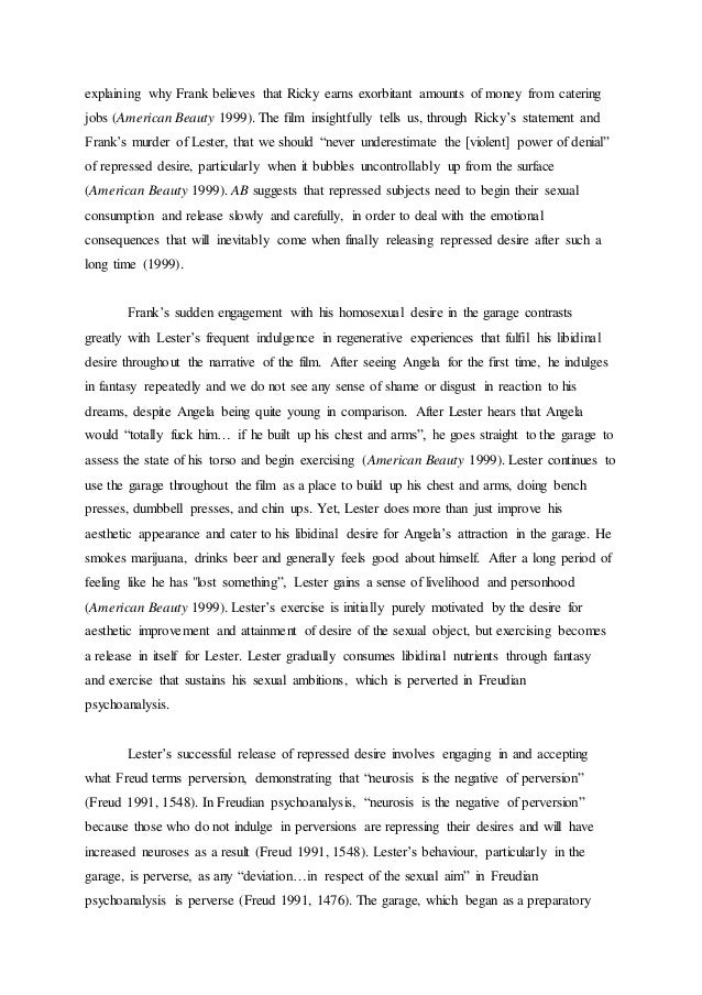 American Beauty Analysis Essay American Beauty Analysis Essay